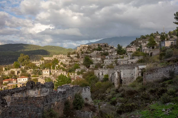 Abandonado Pueblo Griego Kayakoy Fethiye Turquía Casas Griegas Antiguas Kayakoy — Foto de Stock