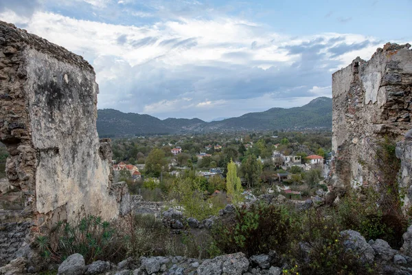 Histórico Pueblo Lycian Kayakoy Fethiye Mugla Turquía Ciudad Fantasma Kayakoy — Foto de Stock