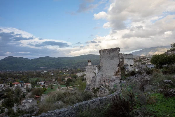 Histórico Pueblo Lycian Kayakoy Fethiye Mugla Turquía Ciudad Fantasma Kayakoy — Foto de Stock