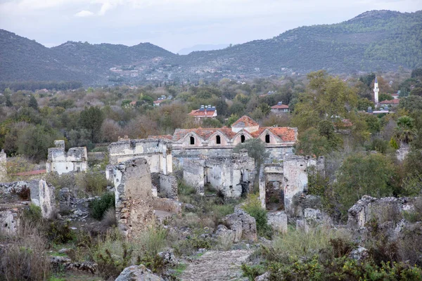 Histórico Pueblo Lycian Kayakoy Fethiye Mugla Turquía Ciudad Fantasma Kayakoy — Foto de Stock