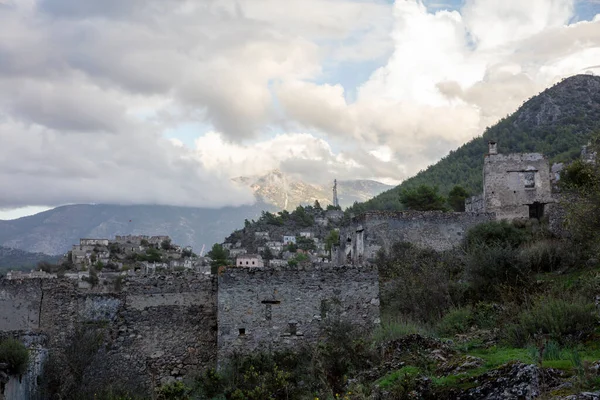 Histórico Pueblo Lycian Kayakoy Fethiye Mugla Turquía Ciudad Fantasma Kayakoy — Foto de Stock