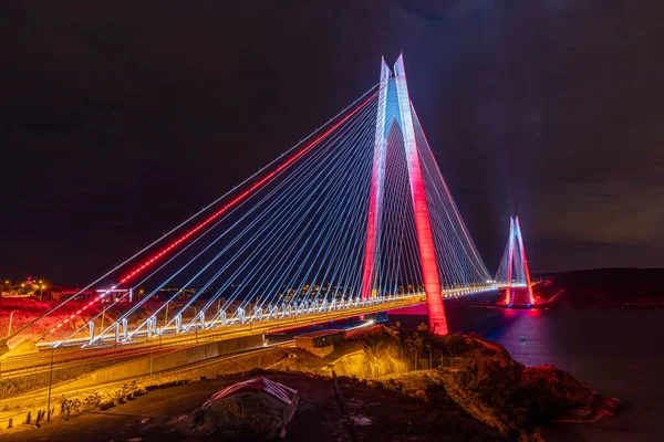 Yavuz Sultan Selim Bridge Stambule Turcja Trzeci Most Bosfor Północna — Zdjęcie stockowe