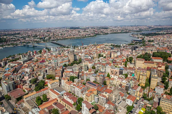 Istanbul Turkey June 2013 Istanbul Landscape Helicopter View Galata Karakoy — Stock Photo, Image