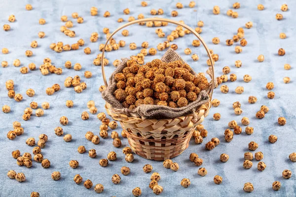 Healthy and tasty roasted chickpeas (Leblebi) snack with different spices. .sesame seeds, honey and sugar coated roasted chickpea.