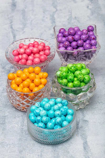 Chocolate Candy Balls Bowl Serve Candy Holiday Feast Concept — Stock Photo, Image