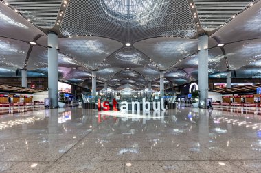 İstanbul / Türkiye - 21 Nisan 2019; Yeni İstanbul Havaalanı Terminali. Üçüncü İstanbul Havaalanı.
