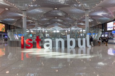 İstanbul / Türkiye - 21 Nisan 2019; Yeni İstanbul Havaalanı Terminali. Üçüncü İstanbul Havaalanı.