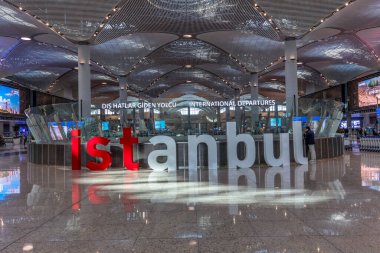 İstanbul / Türkiye - 21 Nisan 2019; Yeni İstanbul Havaalanı Terminali. Üçüncü İstanbul Havaalanı.