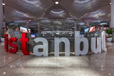 İstanbul / Türkiye - 21 Nisan 2019; Yeni İstanbul Havaalanı Terminali. Üçüncü İstanbul Havaalanı.