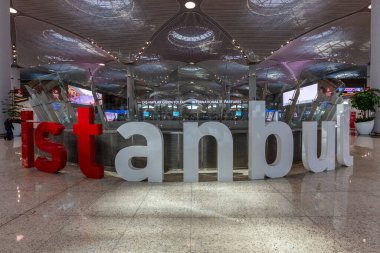 İstanbul / Türkiye - 21 Nisan 2019; Yeni İstanbul Havaalanı Terminali. Üçüncü İstanbul Havaalanı.