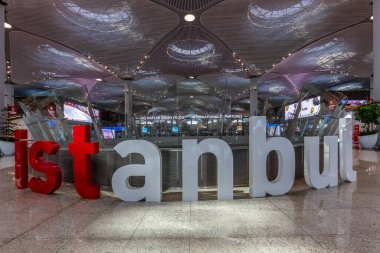 İstanbul / Türkiye - 21 Nisan 2019; Yeni İstanbul Havaalanı Terminali. Üçüncü İstanbul Havaalanı.