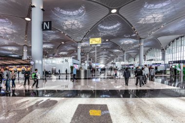 İstanbul / Türkiye - 21 Nisan 2019; Yeni İstanbul Havaalanı Terminali. Üçüncü İstanbul Havaalanı.