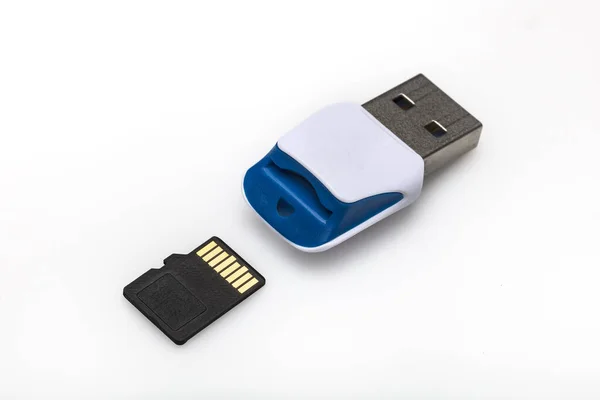 Lecteur Flash Usb Sur Fond Blanc — Photo