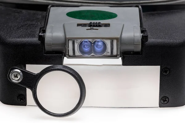 Head Magnifier White Background — Stok fotoğraf