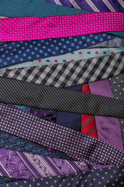 Neckties Set Different Neckties Colored Tie Men Set Stylish Men — Stock Photo, Image