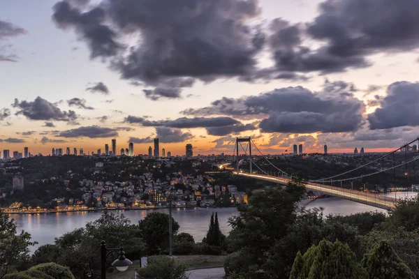 Fatih Sultan Mehmet Brug Bosporus Uit Otagtepe Istanbul Turkije Turkse — Stockfoto