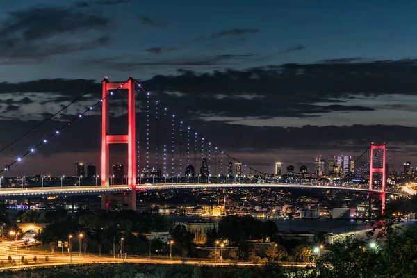 Vista Nocturna Del Paisaje Urbano Istnabul — Foto de Stock