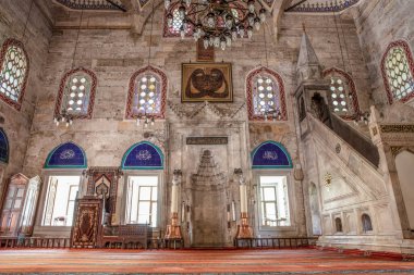 Amasya, Türkiye - 20 Temmuz 2015; Sultan II. Bayezid Camii iç mimarisi, Amasya, Türkiye.