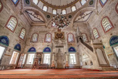 Amasya, Türkiye - 20 Temmuz 2015; Sultan II. Bayezid Camii iç mimarisi, Amasya, Türkiye.