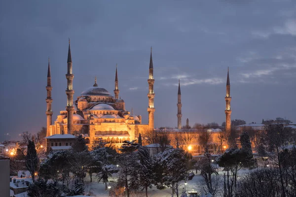Мечеть Хагия София Ночью Стамбуле Турция — стоковое фото