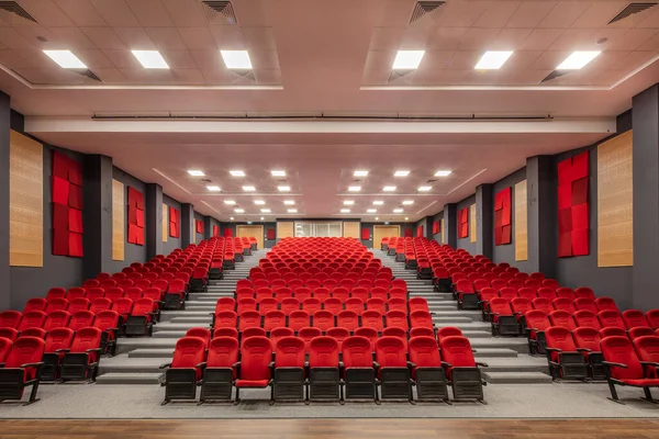 Movie theater( Cinema hall ) with red seats, empty auditorium. Istanbul, Turkey.
