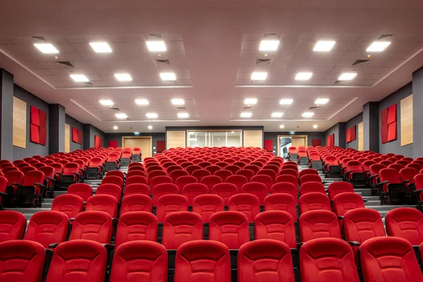 Movie Theater Cinema Hall Red Seats Empty Auditorium Istanbul Turkey — Stock Photo, Image