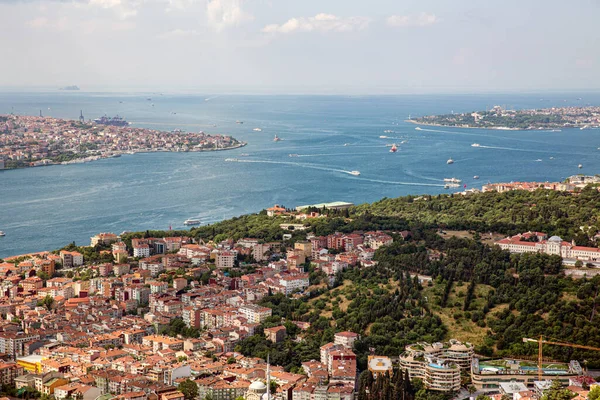 Estambul Turquía Junio 2013 Horizonte Estambul Desde Helicóptero Península Histórica —  Fotos de Stock