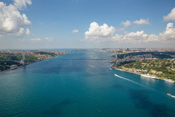 Istanbul Turquie Juin 2013 Paysage Istanbul Depuis Hélicoptère Vue Pont — Photo