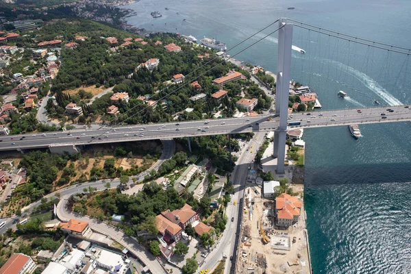 Istanbul Turkey June 2013 Istanbul Landscape Helicopter View Bosphorus Bridge — Stock Photo, Image