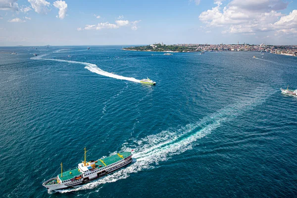 Istambul Turquia Junho 2013 Istambul Paisagem Helicóptero Vista Balsa Das — Fotografia de Stock