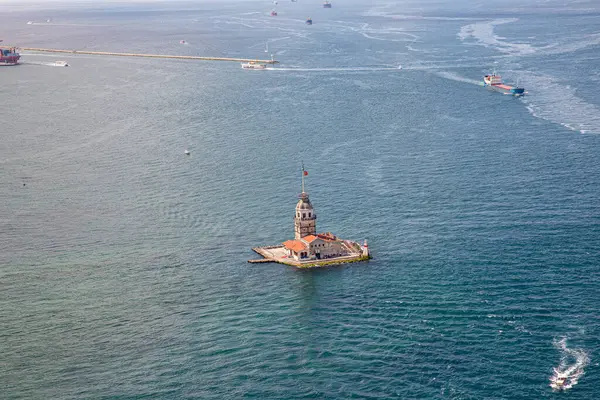 Πύργος Maiden Του Aerial Γυρίσματα Αεροφωτογραφία Του Πύργου Της Παρθένου — Φωτογραφία Αρχείου