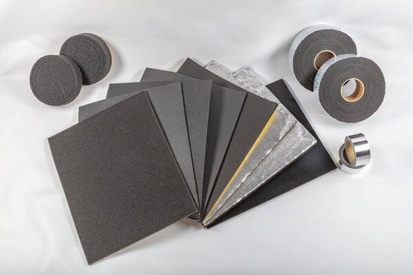Car sound insulation materials. Adhesive Insulation Sponge, Auto Sound Insulation Rubber Sponge Adhesive, Aluminum Foil Coated Rubber Tape, Car Sound Insulation Rubber Foam.