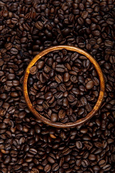 Rostade Kaffebönor Bakgrund Kaffe Grunge Trä Bakgrund — Stockfoto