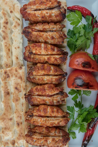 Türkische Küche Chicken Wings Grill Auf Einem Grill Gebratene Chicken — Stockfoto