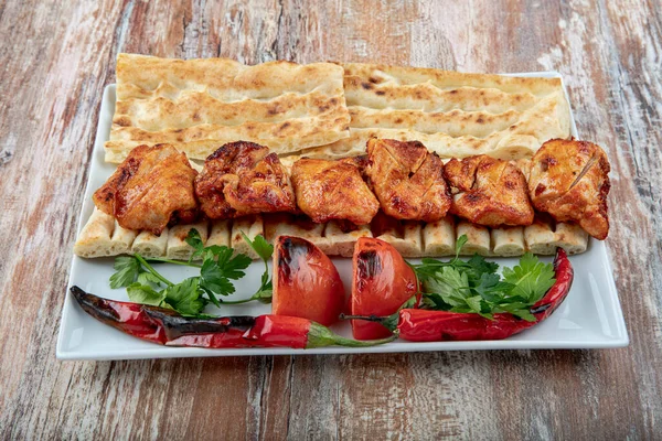 Турецька Кухня Курчат Традиційна Смажена Курка Shish Kebab Або Shish — стокове фото
