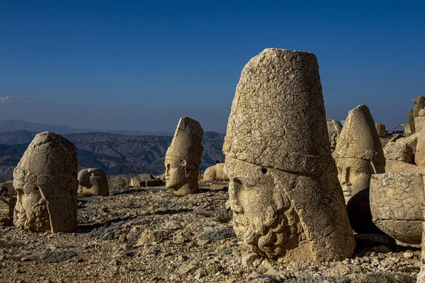 Estátuas Antigas Montanha Nemrut Turquia Património Mundial Unesco Monte Nemrut — Fotografia de Stock