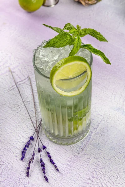 Mojito Cocktail Alkohol Bar Longdrink Traditionelle Kubanische Frische Tropische Getränke — Stockfoto