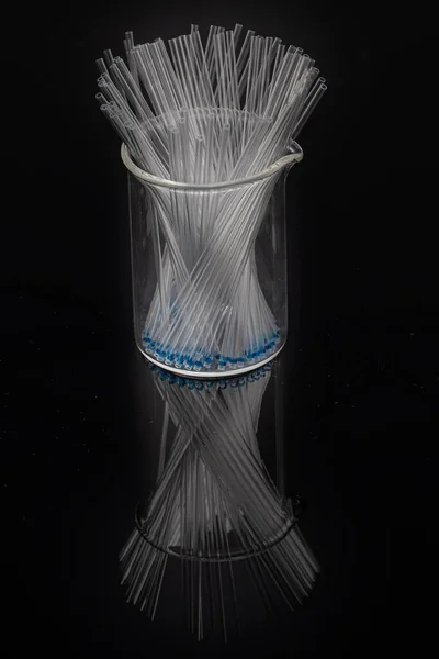 Hematocrit Capillary Tube Tabung Kaca Kapiler Medis Dengan Latar Belakang — Stok Foto