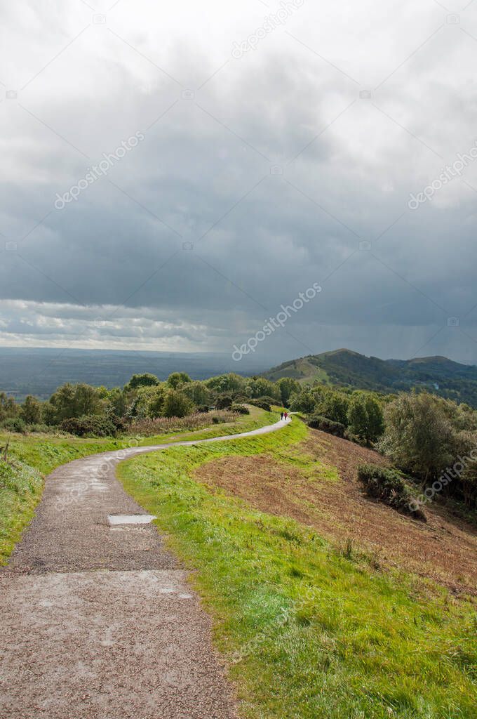 Malvern hills landscape in the English countryside