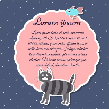 Bir kediyle geçmişe dönük şablon çerçevesi