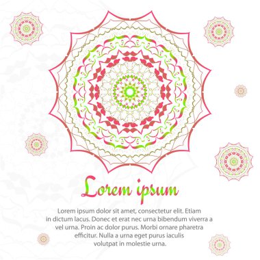 Yeşil ve pembe renkli mandalalı şablon kartı