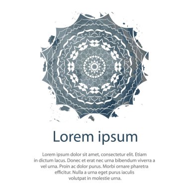 Mavi mandala desenli suluboya kart