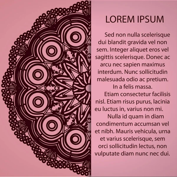 Mandala 'lı şablon kartı, pembe