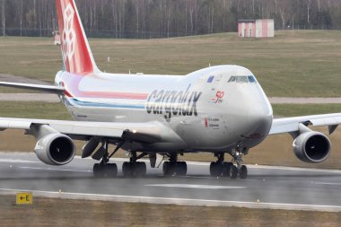 Vilnius / Litvanya 17 Nisan 2020LX-KCL CARGOLUX HAVAALARINLARI ULUSLARARASI BOEING 747-400F