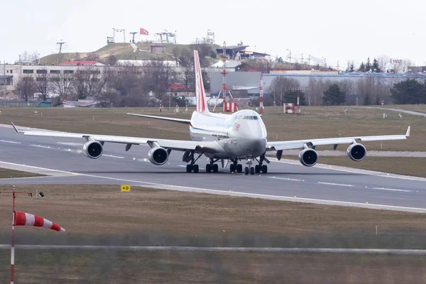 Vilnius Litauen April 2020Lx Kcl Cargolux Airlines International Boeing 747 — Stockfoto