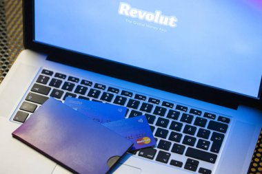 Vilnius / Litvanya 10 Aralık 2018 Revolut bankacılık sistemi