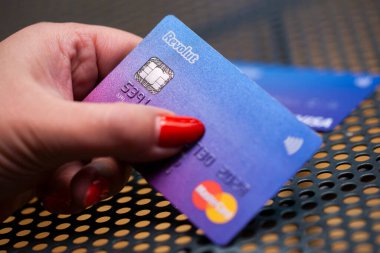 Vilnius / Litvanya 10 Aralık 2018 Revolut bankacılık sistemi