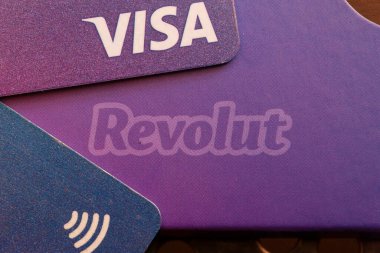 Vilnius / Litvanya 10 Aralık 2018 Revolut bankacılık sistemi