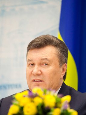 Vilnius / Litvanya 12 Haziran 2013 Eski Ukrayna Cumhurbaşkanı Viktor Yanukoviç 