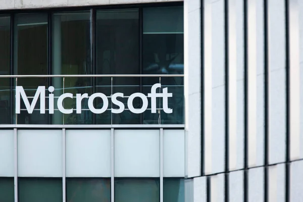 Vilnius Lituania Marzo 2019 Microsoft Firma Nuevo Edificio Oficinas Vilnius — Foto de Stock